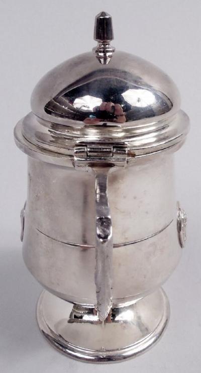  Gorham Manufacturing Co Antique Gorham Medallion Coin Silver Mustard Pot