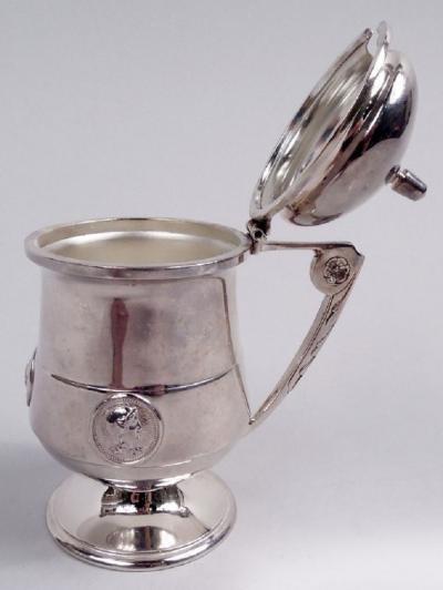  Gorham Manufacturing Co Antique Gorham Medallion Coin Silver Mustard Pot