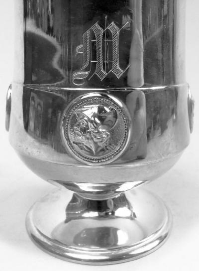  Gorham Manufacturing Co Antique Gorham Medallion Coin Silver Mustard Pot