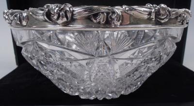  Gorham Manufacturing Co Antique Gorham Sterling Silver Brilliant Cut Glass Bowl 1903