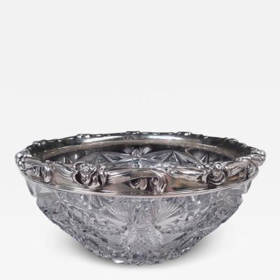  Gorham Manufacturing Co Antique Gorham Sterling Silver Brilliant Cut Glass Bowl 1903
