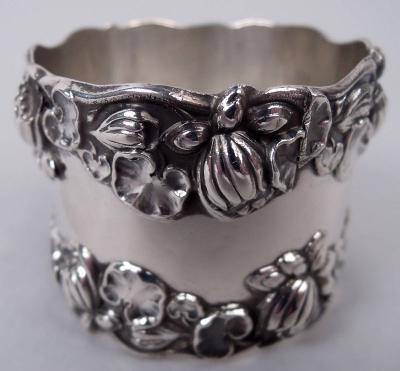  Gorham Manufacturing Co Antique Gorham Victorian Art Nouveau Sterling Silver Napkin Ring
