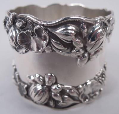  Gorham Manufacturing Co Antique Gorham Victorian Art Nouveau Sterling Silver Napkin Ring