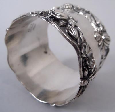  Gorham Manufacturing Co Antique Gorham Victorian Art Nouveau Sterling Silver Napkin Ring