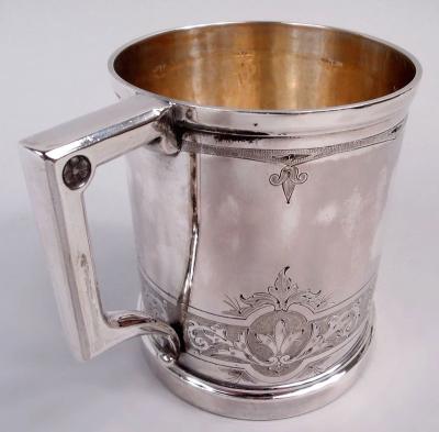 Gorham Manufacturing Co Antique Gorham Victorian Classical Coin Silver Baby Cup