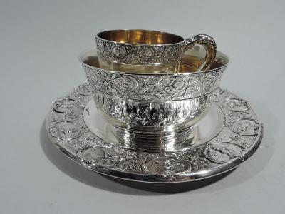  Gorham Manufacturing Co Antique Gorham Zodiac Sterling Silver 3 Piece Baby Set 1915