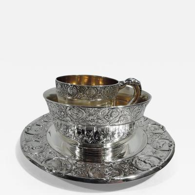  Gorham Manufacturing Co Antique Gorham Zodiac Sterling Silver 3 Piece Baby Set 1915