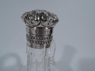 Gorham Manufacturing Co Gorham American Brilliant Cut Glass and Sterling Silver Decanter