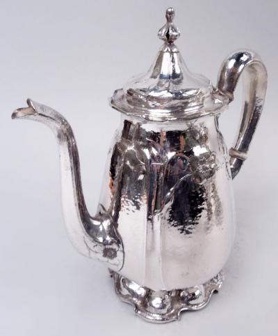  Gorham Manufacturing Co Gorham Art Nouveau Martel Silver Coffee Tea Set on Tray