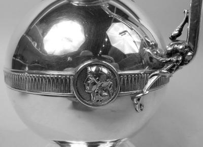  Gorham Manufacturing Co Gorham Coin Silver Water Pitcher in Classic Medallion Pattern