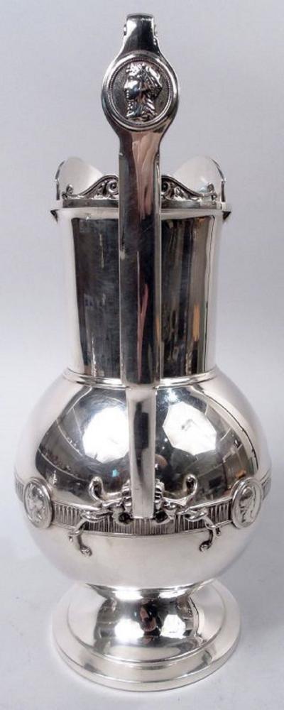  Gorham Manufacturing Co Gorham Coin Silver Water Pitcher in Classic Medallion Pattern