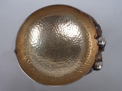  Gorham Manufacturing Co Gorham Japonesque Hand Hammered Mixed Metal Dragonfly Bowl 1883