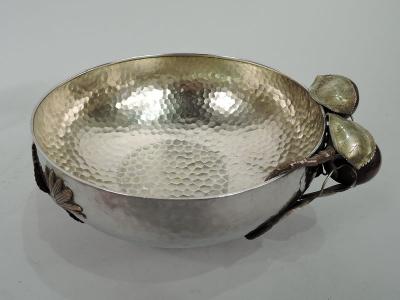  Gorham Manufacturing Co Gorham Japonesque Mixed Metal Bowl with Fruiting Apple Branch 1883