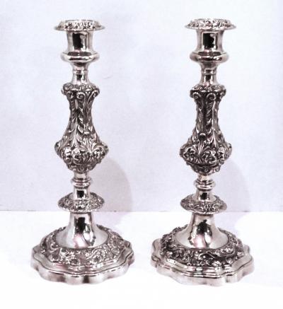  Gorham Manufacturing Co Gorham Silver Plate Baroque Style 5 Lilght Candelabra Pair