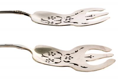  Gorham Manufacturing Co Gorham Sterling Serving Tongs Buttercup Pattern c a 1899 Asparagus Sandwich