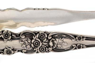  Gorham Manufacturing Co Gorham Sterling Serving Tongs Buttercup Pattern c a 1899 Asparagus Sandwich