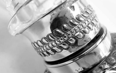  Gorham Manufacturing Co Gorham Victorian Sterling Silver Brilliant Cut Glass Decanter 1892