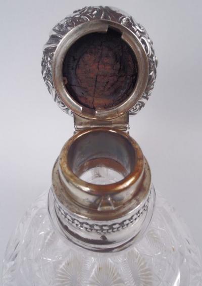  Gorham Manufacturing Co Gorham Victorian Sterling Silver Brilliant Cut Glass Decanter 1892