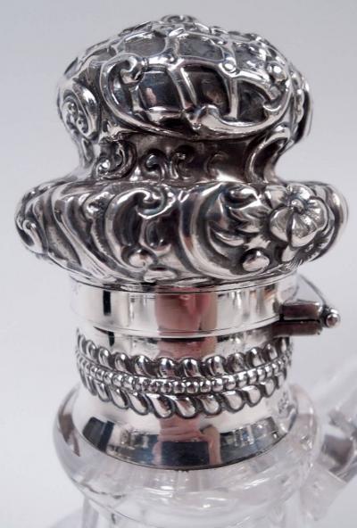  Gorham Manufacturing Co Gorham Victorian Sterling Silver Brilliant Cut Glass Decanter 1892