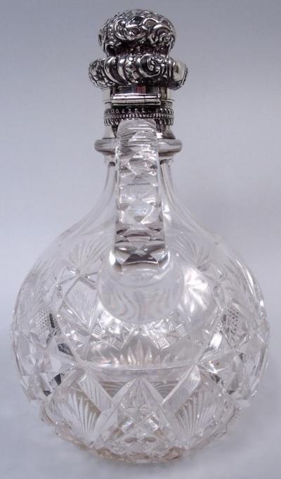  Gorham Manufacturing Co Gorham Victorian Sterling Silver Brilliant Cut Glass Decanter 1892
