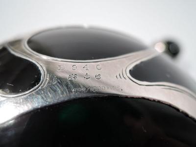  Gorham Manufacturing Co Large Gorham Art Nouveau Green Silver Overlay Cologne Bottle