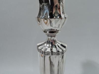  Gorham Manufacturing Co Pair of American Edwardian Sterling Silver Candlesticks by Gorham