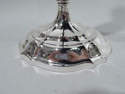  Gorham Manufacturing Co Pair of American Edwardian Sterling Silver Candlesticks by Gorham