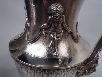  Gorham Manufacturing Co Pair of Antique Gorham American Classical Silver Ewers C 1860