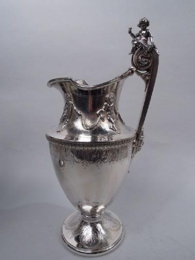  Gorham Manufacturing Co Pair of Antique Gorham American Classical Silver Ewers C 1860