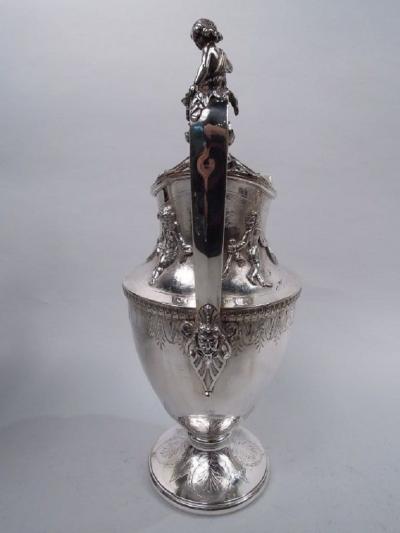 Gorham Manufacturing Co Pair of Antique Gorham American Classical Silver Ewers C 1860