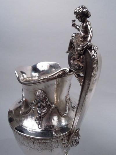  Gorham Manufacturing Co Pair of Antique Gorham American Classical Silver Ewers C 1860