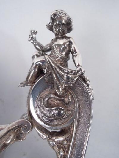  Gorham Manufacturing Co Pair of Antique Gorham American Classical Silver Ewers C 1860