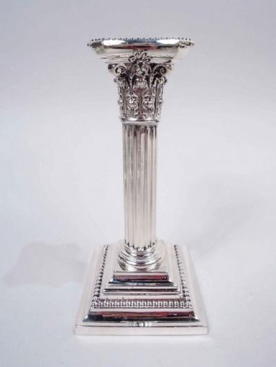  Gorham Manufacturing Co Pair of Antique Gorham Edwardian Classical Column Candlesticks