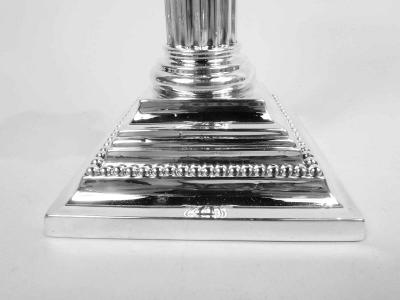  Gorham Manufacturing Co Pair of Antique Gorham Edwardian Classical Column Candlesticks