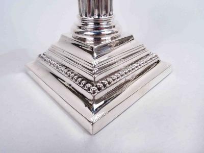  Gorham Manufacturing Co Pair of Antique Gorham Edwardian Classical Column Candlesticks