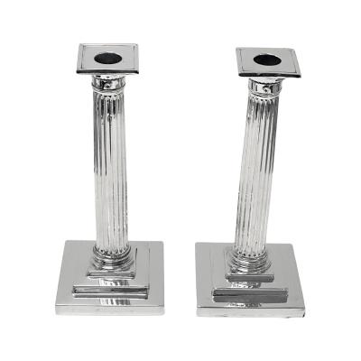  Gorham Manufacturing Co Pair of Antique Gorham Sterling Silver Column Candlesticks 1912