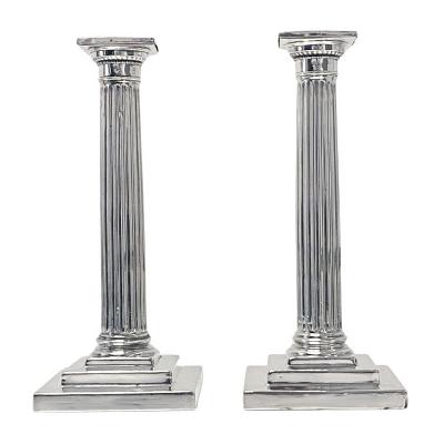  Gorham Manufacturing Co Pair of Antique Gorham Sterling Silver Column Candlesticks 1912