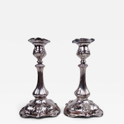  Gorham Manufacturing Co Pair of Beautiful Gorham Martele Silver Candlesticks 1916