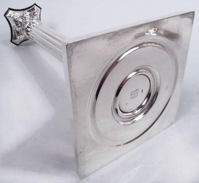  Gorham Manufacturing Co Pair of Gorham Edwardian Classical Sterling Silver Column Candlesticks