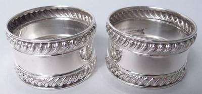  Gorham Manufacturing Co Pair of Gorham Edwardian Classical Sterling Silver Napkin Rings