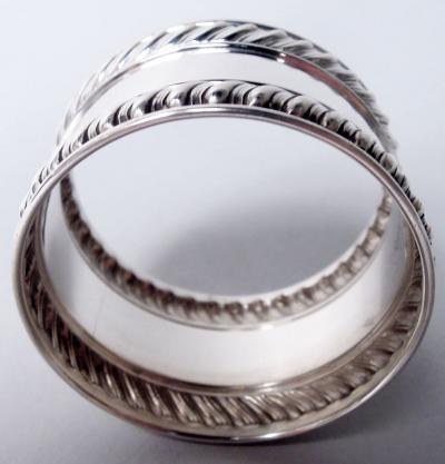  Gorham Manufacturing Co Pair of Gorham Edwardian Classical Sterling Silver Napkin Rings