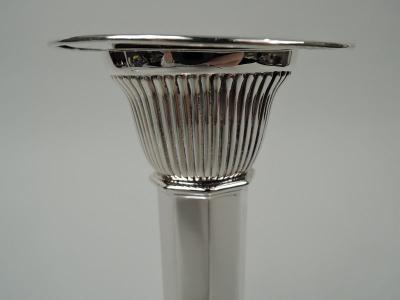  Gorham Manufacturing Co Pair of Gorham Edwardian Modern Classical Sterling Silver Candlesticks