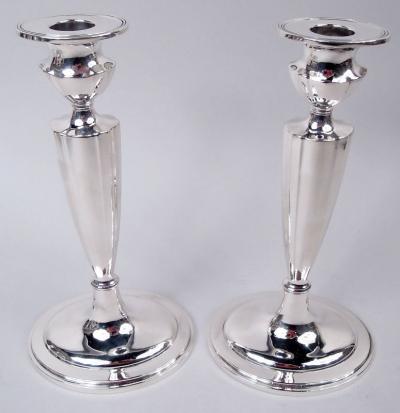  Gorham Manufacturing Co Pair of Gorham Neoclassical Sterling Silver Candlesticks 1929