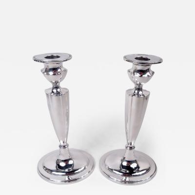  Gorham Manufacturing Co Pair of Gorham Neoclassical Sterling Silver Candlesticks 1929