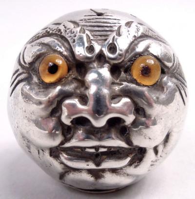  Gorham Manufacturing Co Pair of Gorham Novelty Man in the Moon Salt and Pepper Shakers 1881