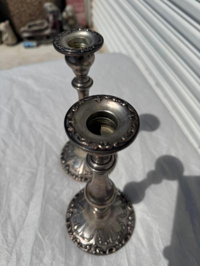  Gorham Manufacturing Co Pair of Gorham Sterling Silver Weighted Candleholders