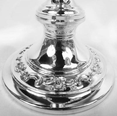  Gorham Manufacturing Co Pair of Gorham Strasbourg Sterling Silver 5 Light Candelabra