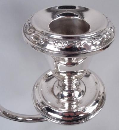  Gorham Manufacturing Co Pair of Gorham Strasbourg Sterling Silver 5 Light Candelabra