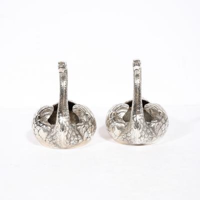  Gorham Manufacturing Co Pair of Sterling Silver Swan Decorative Bowls Signed Gorham Sterling