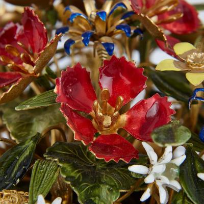  Gorham Manufacturing Co Pair of gilt metal and enamel Fleurs des Si cles flower baskets